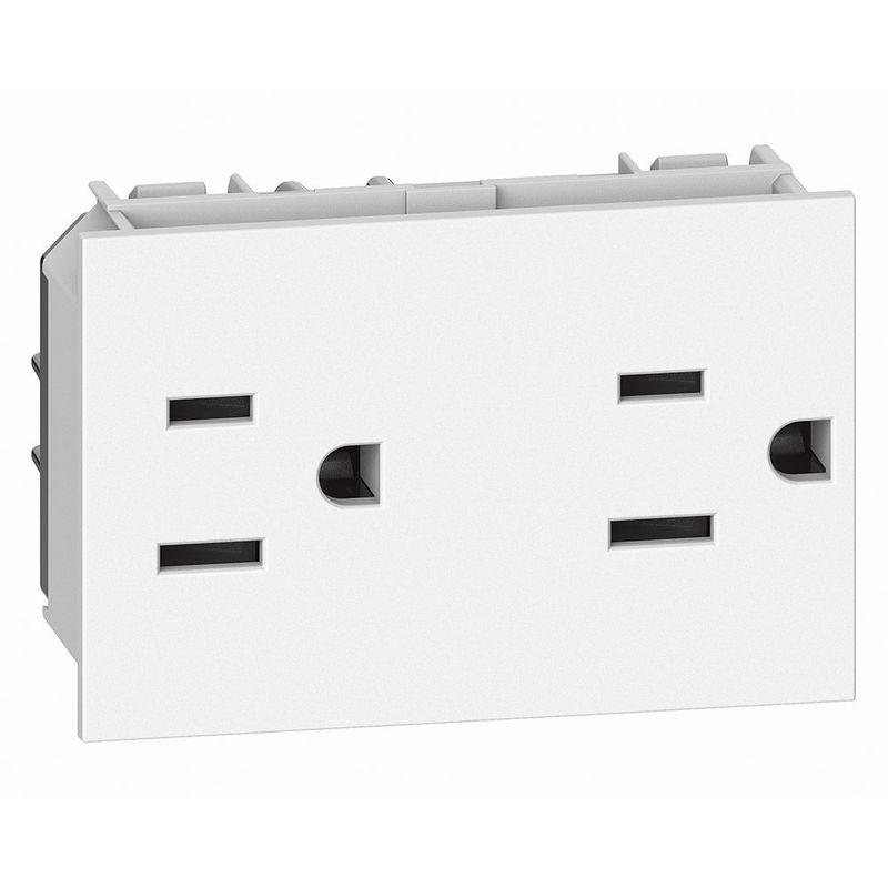 Tomacorriente Dúplex TR 15 A con 3 Módulos en Color Blanco