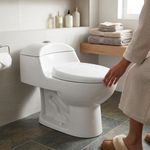 Sanitario de Una Pieza con Doble Descarga y Asiento Elongado Color Blanco
