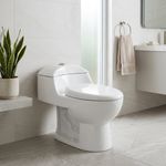 Sanitario de Una Pieza con Doble Descarga y Asiento Elongado Color Blanco