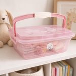 Organizador Infantil Multiuso con Asa de 5 Litros Color Rosado