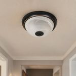 Lámpara de Techo Plafón con 2 Luces Base E27 y 60W en Acabado Negro