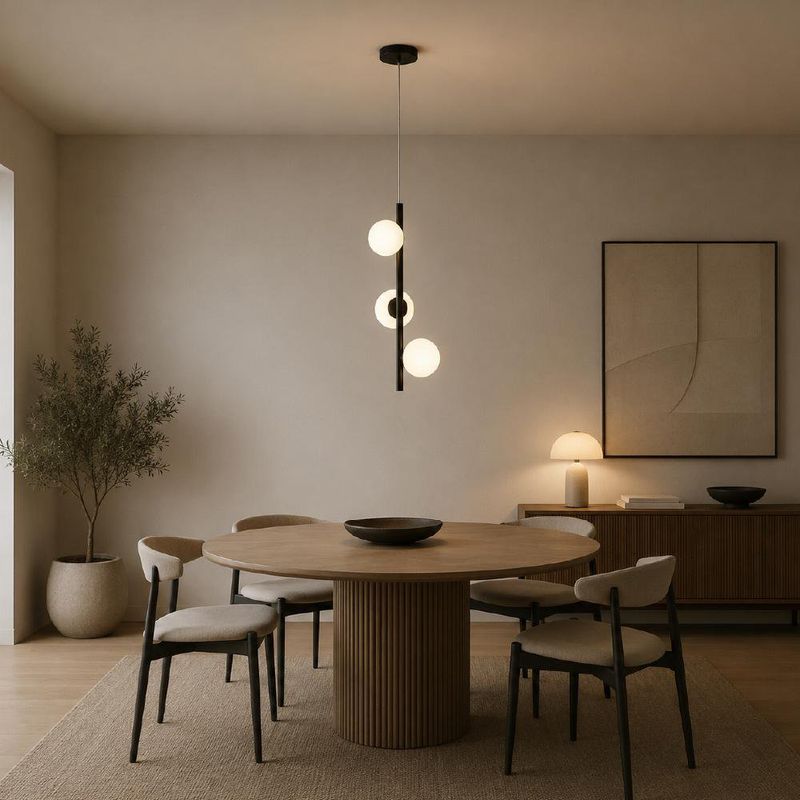 Lámpara Colgante Moderna de 3 Luces Base G9 para Bombillos LED 5W Acabado Negro