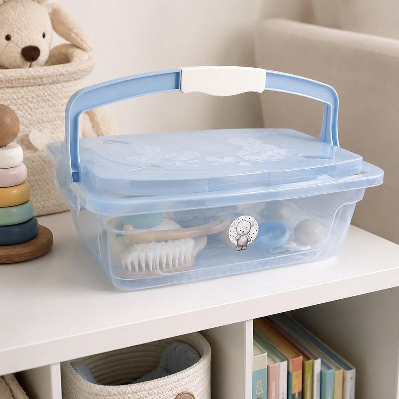 Organizador Infantil Multiuso con Asa de 5 Litros Color Celeste