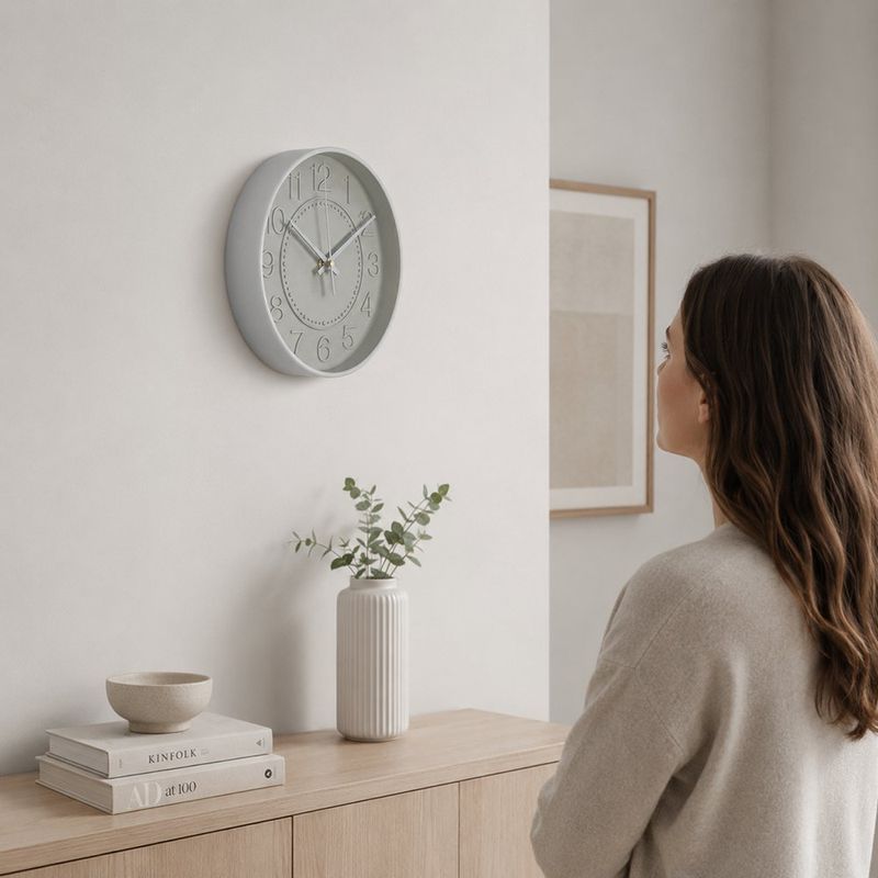 Reloj de Pared con Diseño Minimalista 20 cm Color Blanco