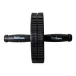 Rueda Doble para Ejercicio Abdominal Plástico Azul y Negro con Mango Antideslizante