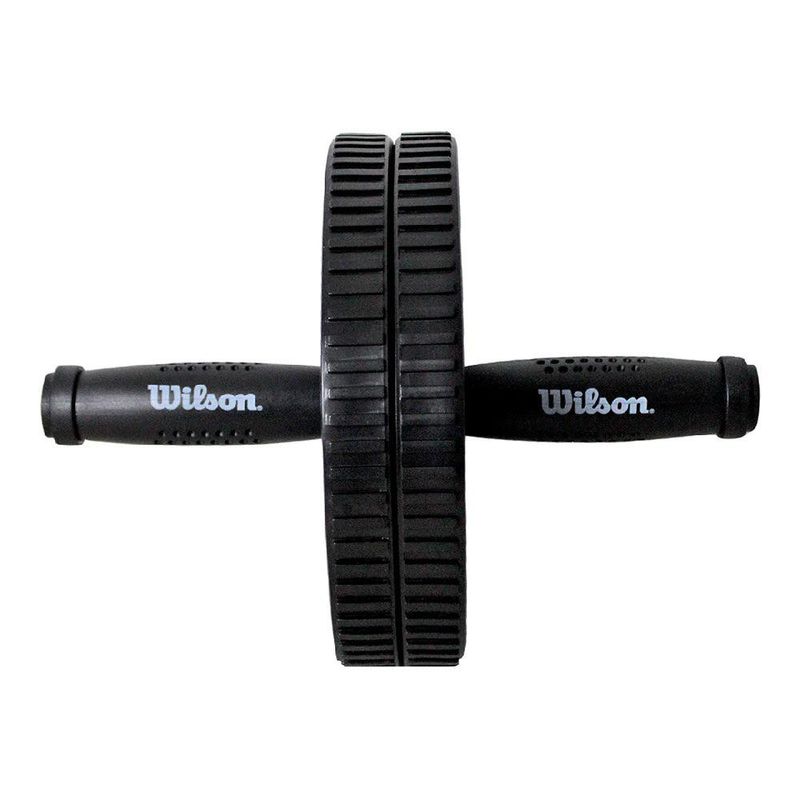 Rueda Doble para Ejercicio Abdominal Plástico Azul y Negro con Mango Antideslizante