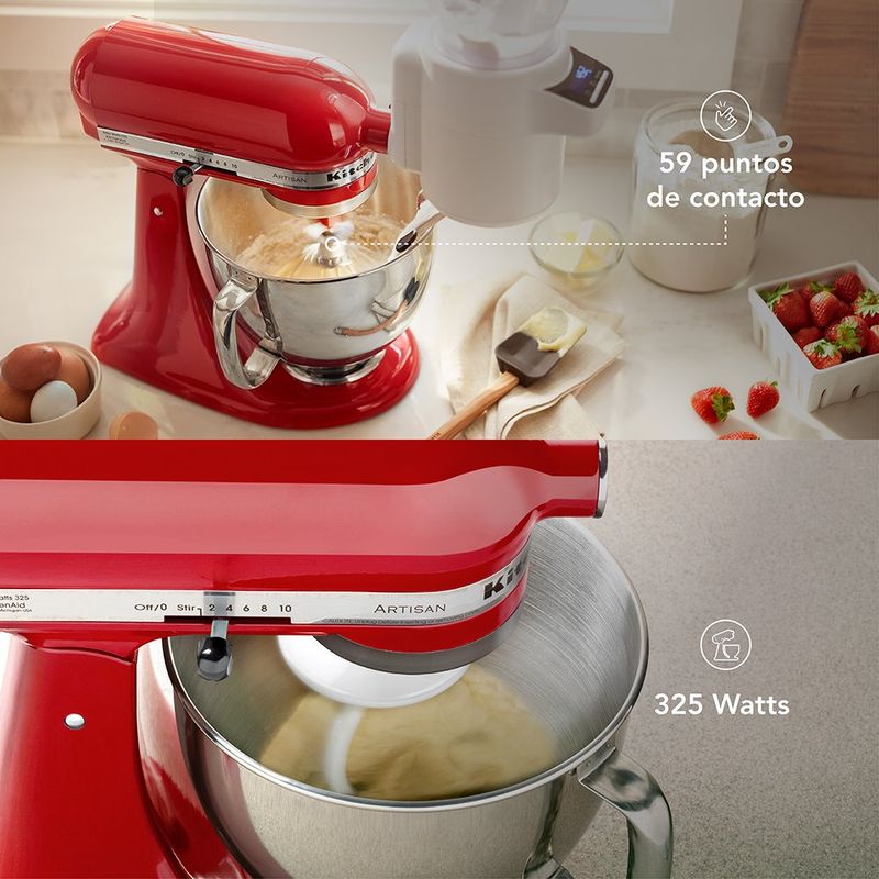 Batidora de Pedestal KitchenAid Artisan de 4.7 L 325 W Color Rojo