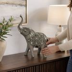 Elefante Decorativo de Resina 23 cm Color Plateado