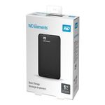 Disco Duro Externo Portátil WD Elements de 1TB con USB 3.0 en Color Negro