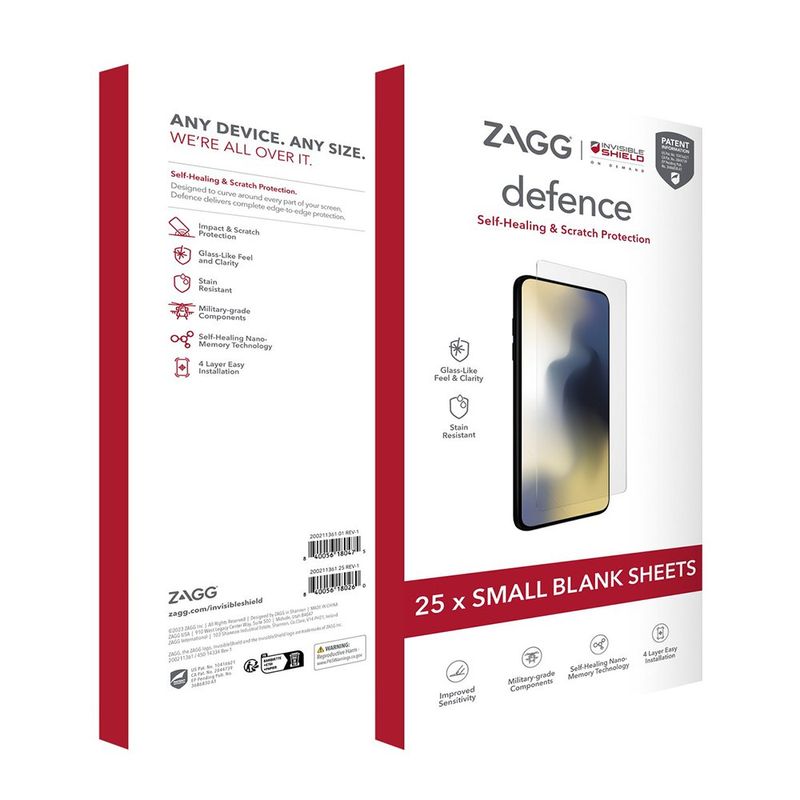 Láminas Protectoras de Pantalla InvisibleShield Defense M4/M12 Small 25 Unidades