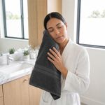 Toalla de Baño Absorbente Color Gris Oscuro