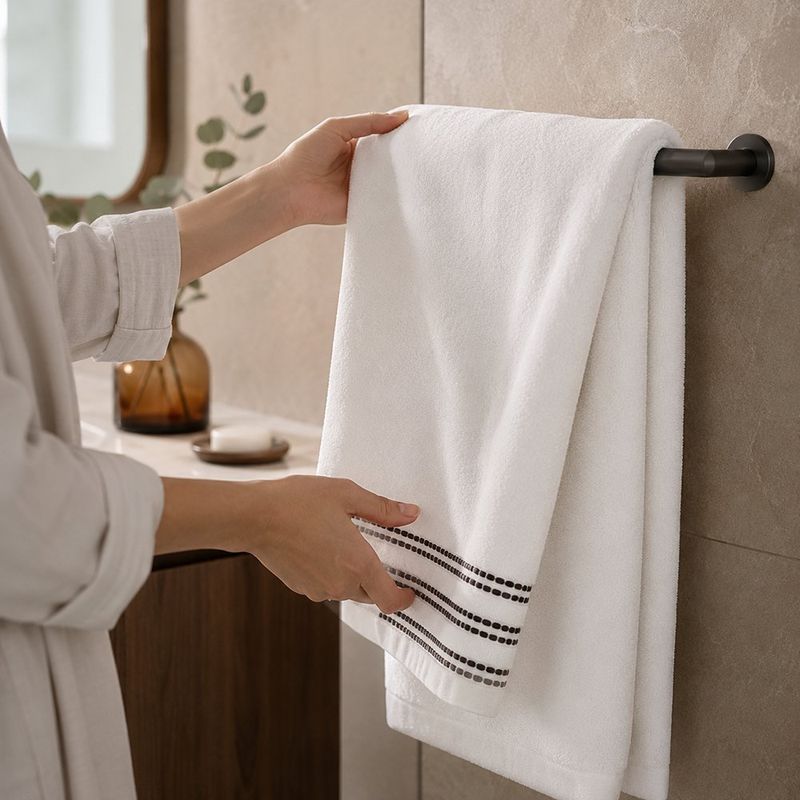 Toalla de Baño Chicago Color Blanco y Charcoal