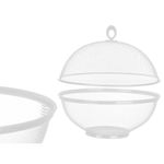 Frutero con Tapa Tipo Rejilla de Metal para Cocina Color Blanco
