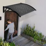 Alero Curvo de Doble Hoja Policarbonato Vitral para Puerta y Ventana de 125x100 Cm