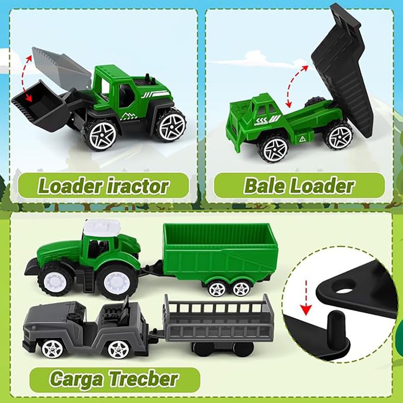 Set de Granja de Juguete con Animales y Vehículos Agrícolas Incluidos