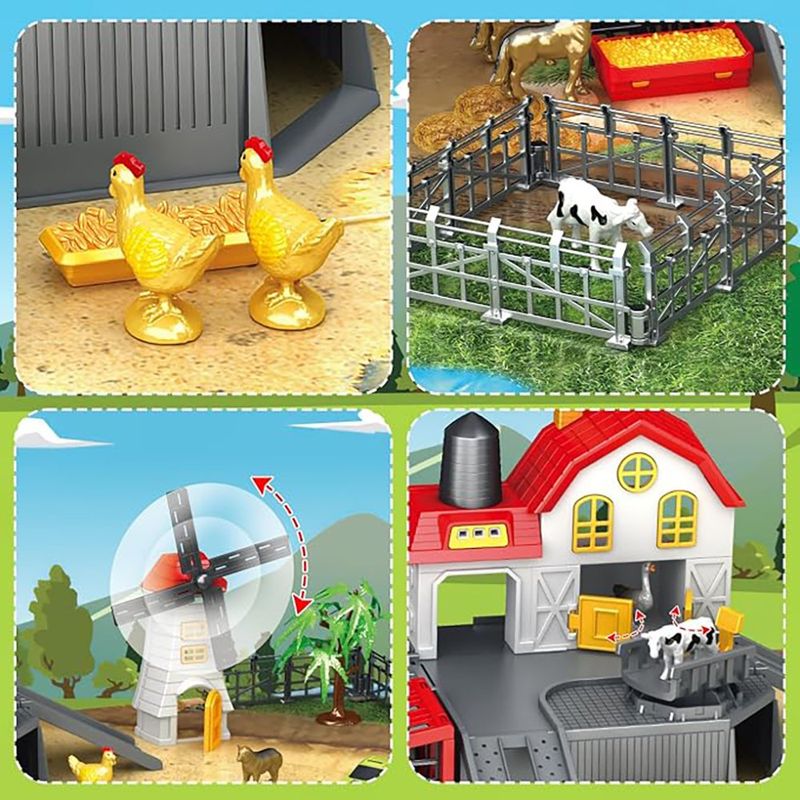 Set de Granja de Juguete con Animales y Vehículos Agrícolas Incluidos
