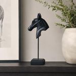 Caballo Decorativo con Base de 47 cm Color Negro