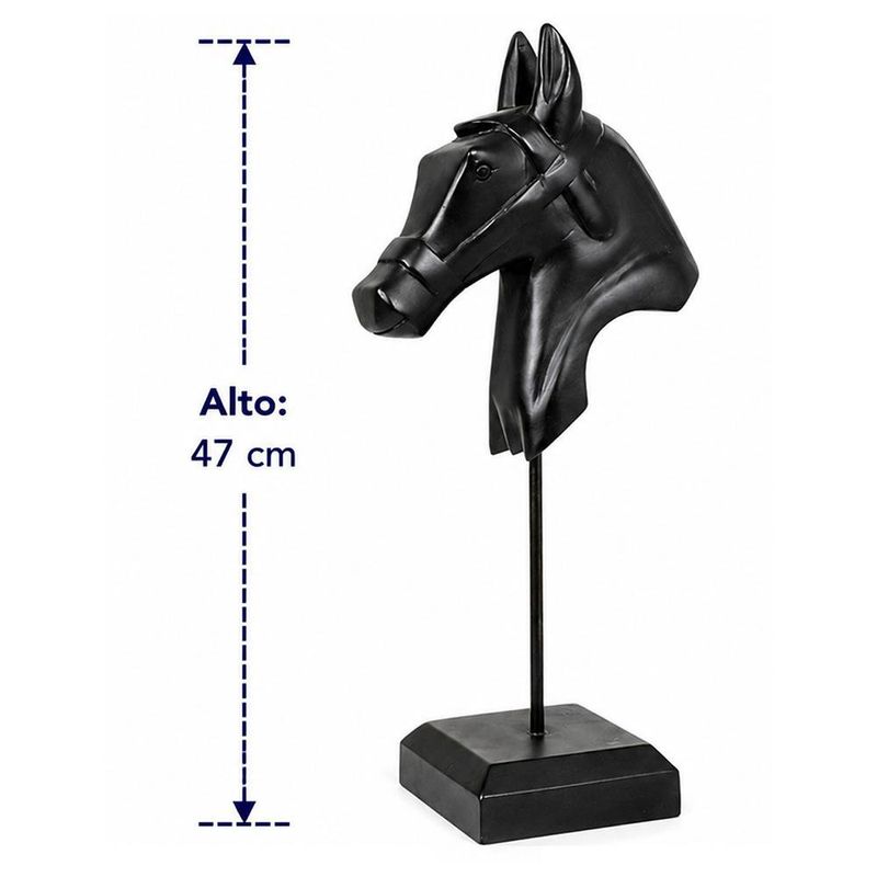 Caballo Decorativo con Base de 47 cm Color Negro