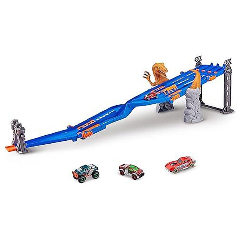 Playset de Pista Metal Machines con Ataque de Raptor y Auto Incluido de 1.22 Metros