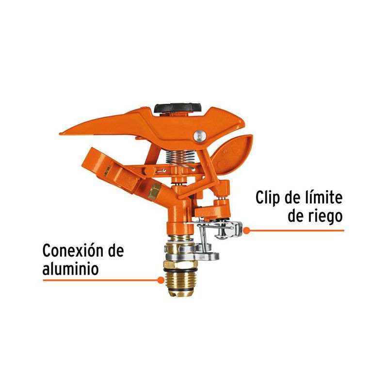 Cabeza de Aspersor Metálico de Pulsaciones con Clip de Límite de Riego