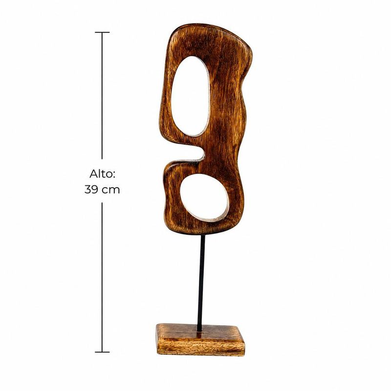 Figura Abstracta de Madera 39 cm Color Café