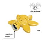 Aspersor Estacionario de Aluminio Forma de Flor con Chorro Circular Amarillo