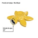 Aspersor Estacionario de Aluminio Forma de Flor con Chorro Circular Amarillo