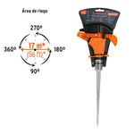 Aspersor Plástico de Pulsaciones con Estaca Metálica y Riego para 17 Metros Naranja