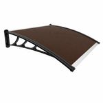 Alero Curvo de Doble Hoja Policarbonato Café para Puerta y Ventana de 150x125 Cm