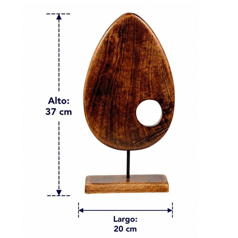 Gota Decorativa de Madera 37 x 20 cm Color Café