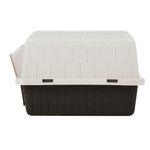 Casa para Perro Barn Home 3 Plástica Blanca y Negra Mediana para 25-50 Lb