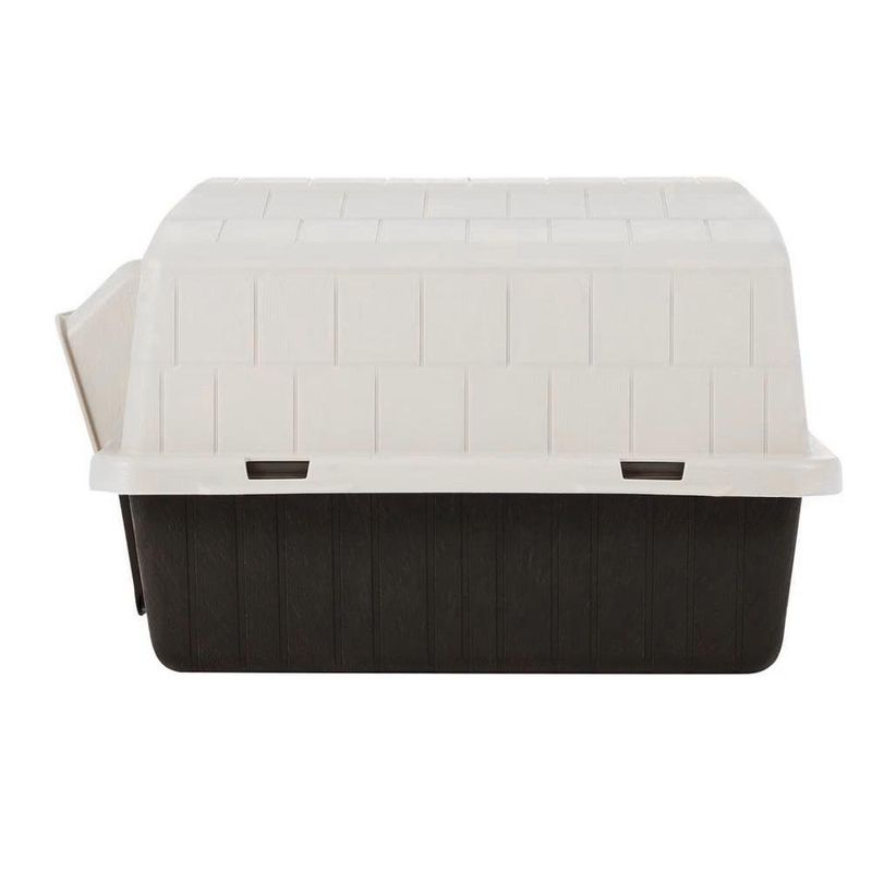 Casa para Perro Barn Home 3 Plástica Blanca y Negra Mediana para 25-50 Lb