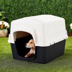 Casa para Perro Barn Home 3 Plástica Blanca y Negra Mediana para 25-50 Lb
