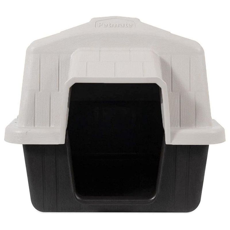 Casa para Perro Barn Home 3 Plástica Blanca y Negra Mediana para 25-50 Lb