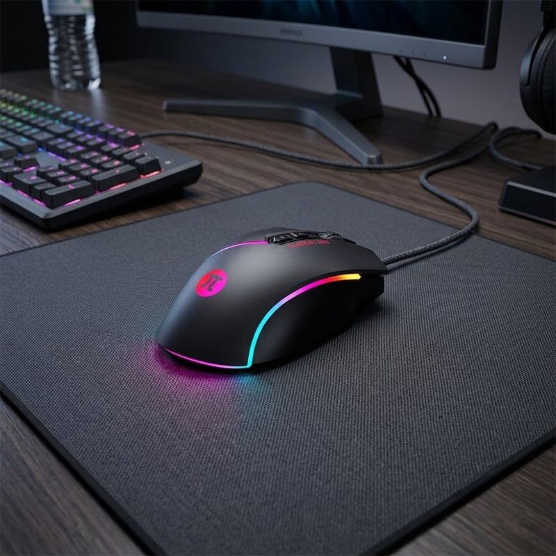 Mouse Gamer Alámbrico Primus Gladius12800P RGB de 12800 DPI con 8 Botones Programables