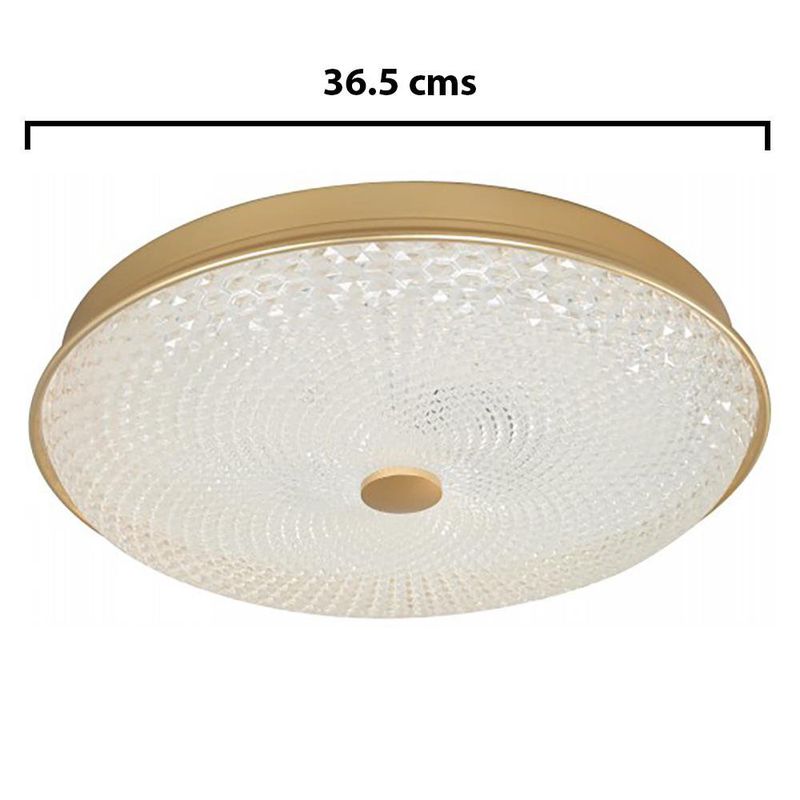 Plafón de Techo Moderno con Pantalla de Cristal Decorativa Color Dorado