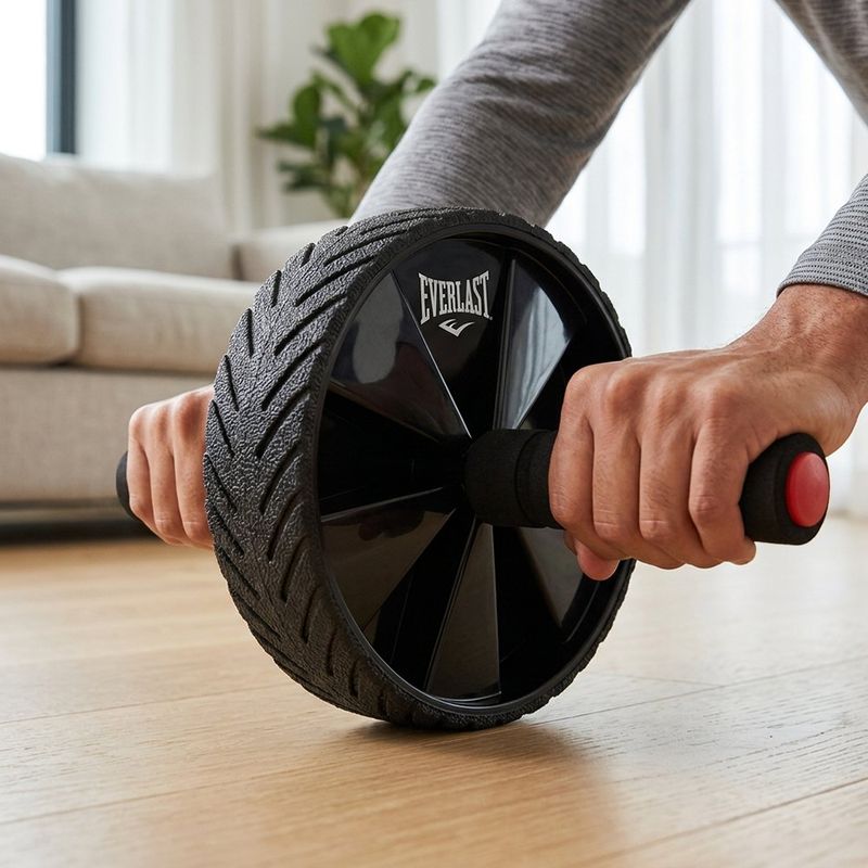 Rueda Doble para Abdominales con Mangos Ergonómicos Antideslizantes