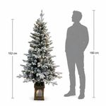 Árbol de Navidad Artificial Nevado de 1.52 Metros con 8 Funciones de Luz LED Cálida y Base