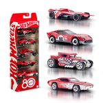 Hot Wheels Set de Autos de 80 Aniversario Escala 1:64 Rojo, 5 Unidades