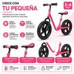 Bicicleta de Equilibrio Infantil para Niña con Marco Metálico Rosa