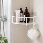 Organizador de Ducha Esquinero Blanco de Metal con Ganchos, 2 Piezas