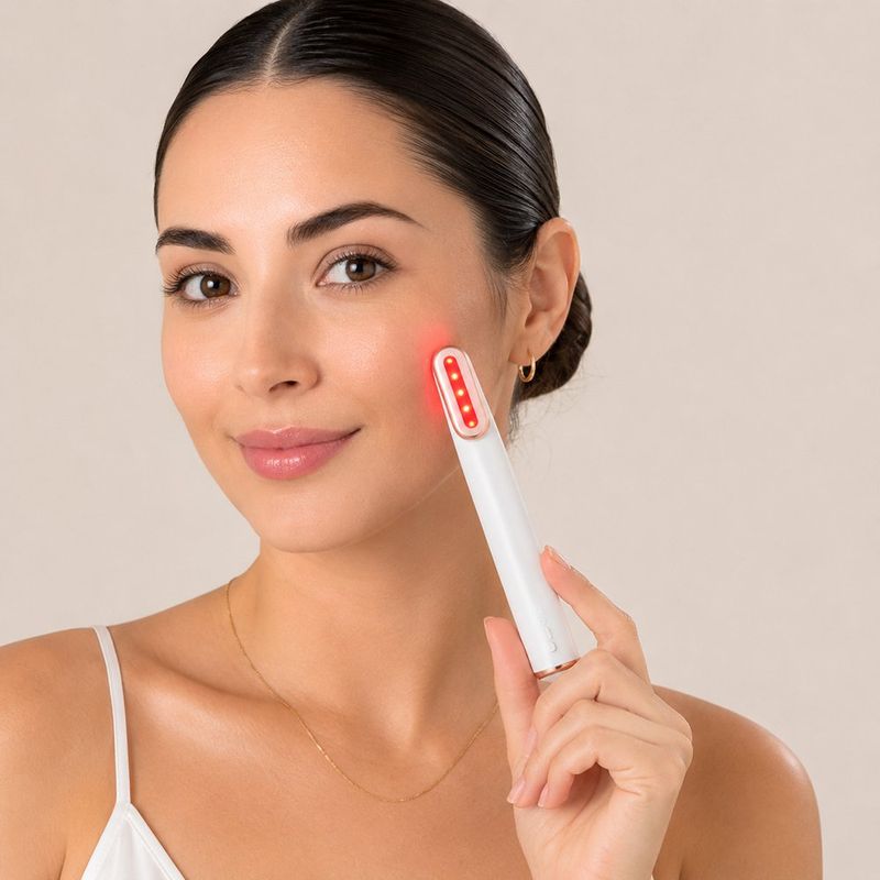 Varita Reafirmante para Piel con Luz LED Roja Función 7 en 1 Color Blanco