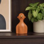 Figura Decorativa Rostro con Goma de Mascar Color Marrón