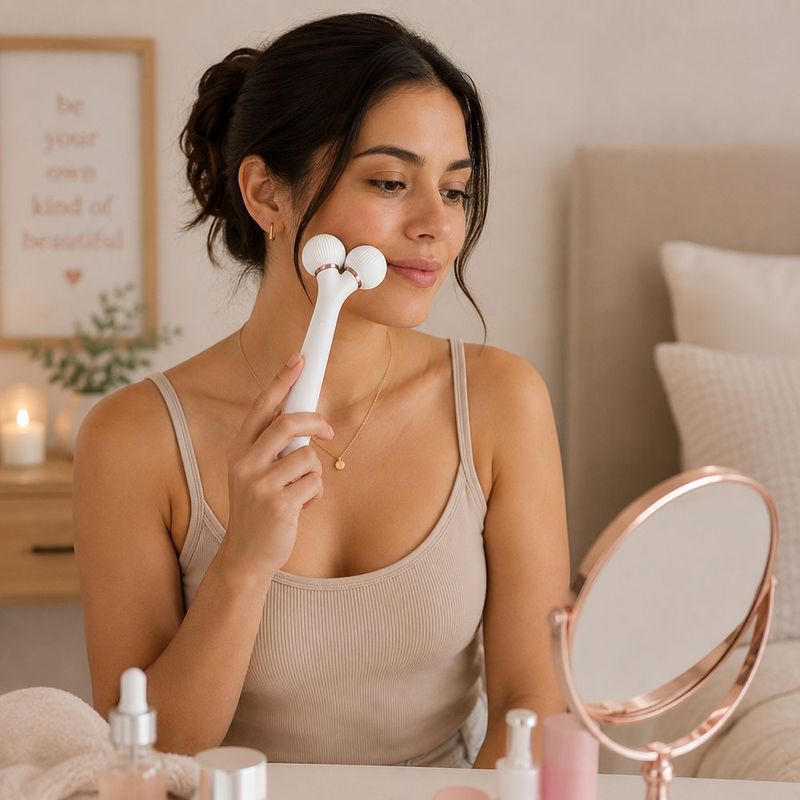 Rodillo Sónico Facial 4 en 1 Color Blanco