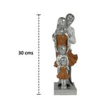 Figura Decorativa Familia Amorosa 30 cm Color Plateado y Naranja