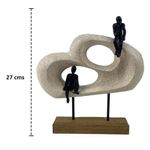 Figura Decorativa Siluetas en Nube Doble con Base Color Café y Negro