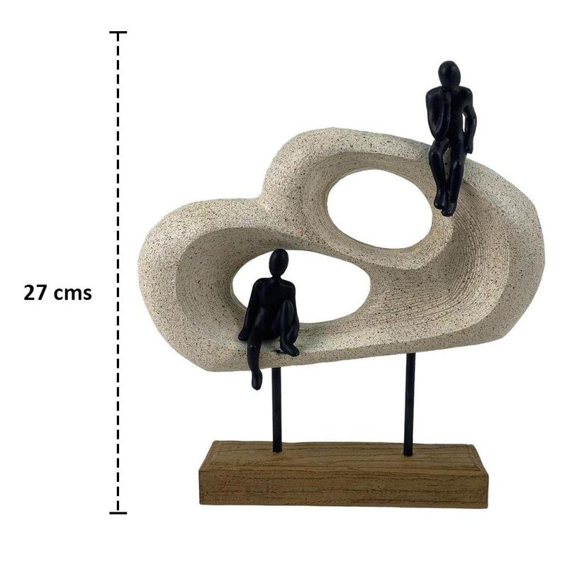 Figura Decorativa Siluetas en Nube Doble con Base Color Café y Negro