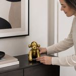 Figura Decorativa de Mono Sentado Dorado 26 cm