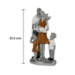 Figura Decorativa Familia de Cinco 25.5 cm Color Plateado y Naranja
