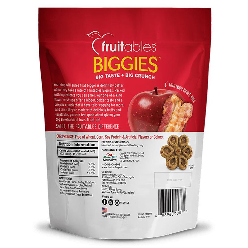 Snack Crujiente para Perro Biggies con Tocino y Manzana de 454 g
